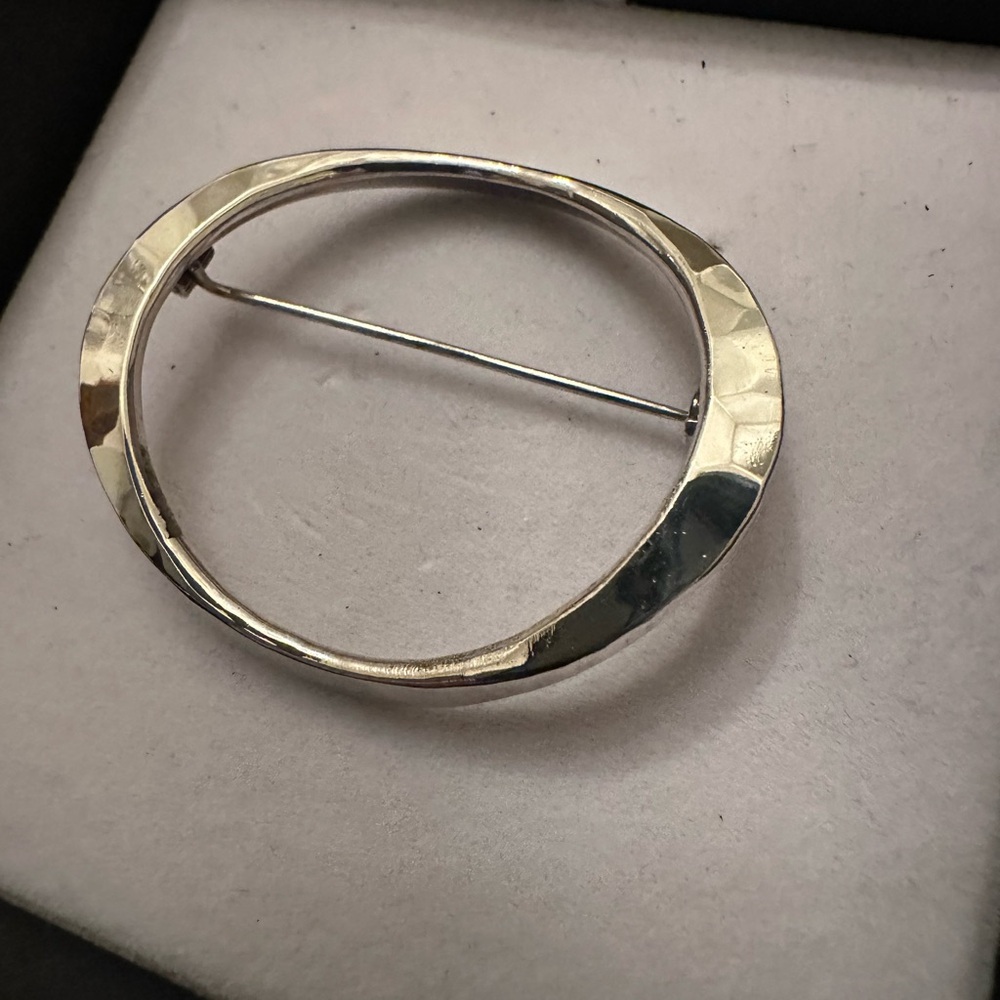 Vintage Tone Vigeland Norway hammered sterling silver modernist brooch pin